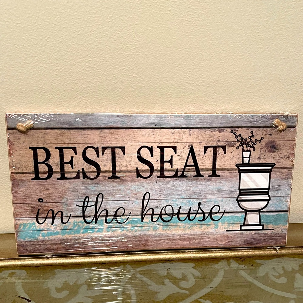 Rustic bathroom sign